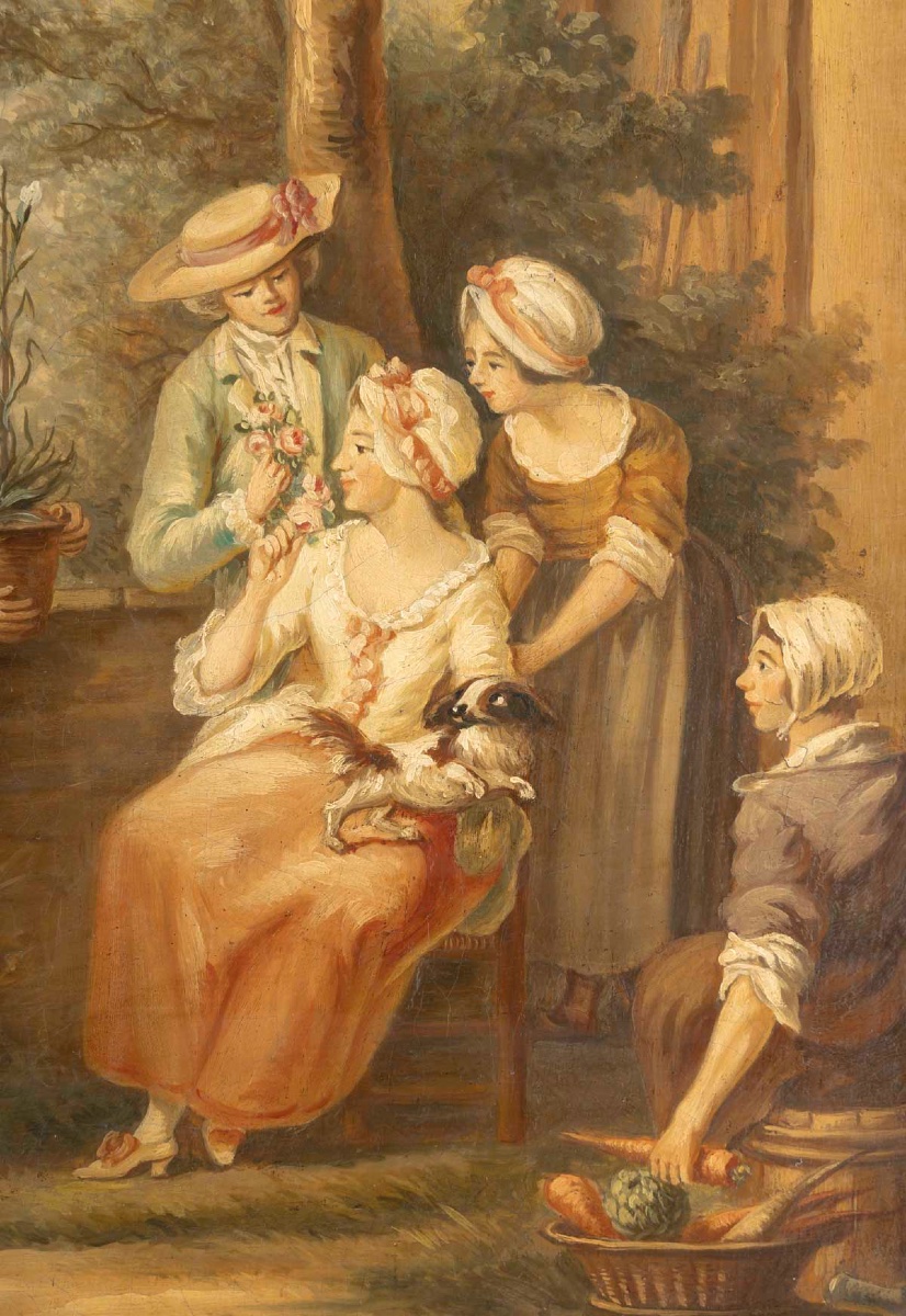 A Pair Of Paintings Depicting Gallant Scenes, Late 19th Century -photo-4