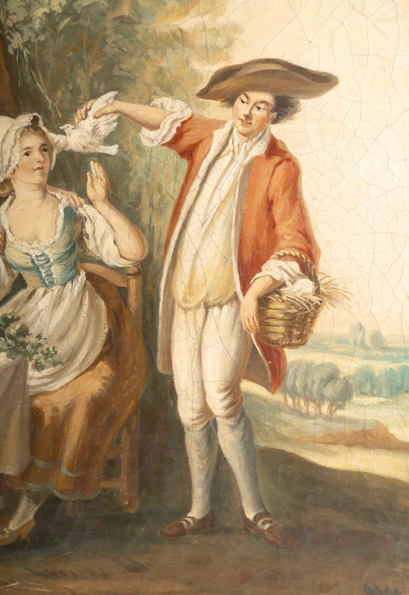 A Pair Of Paintings Depicting Gallant Scenes, Late 19th Century -photo-5