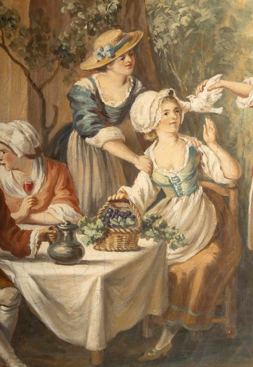 A Pair Of Paintings Depicting Gallant Scenes, Late 19th Century -photo-6