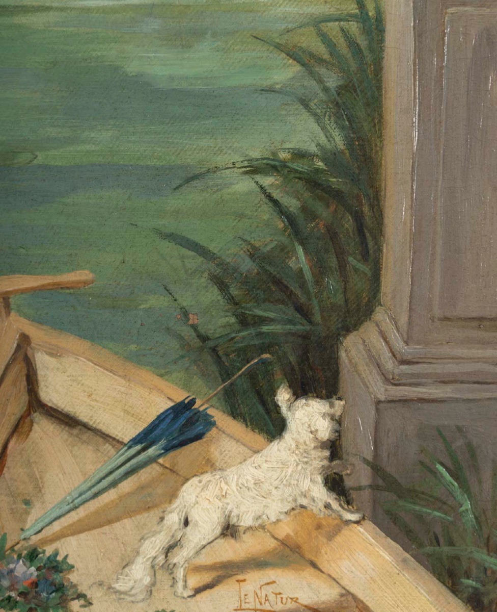 Une paire de tableaux huile sur toile, scène de genre, fin XIXème siècle -photo-6