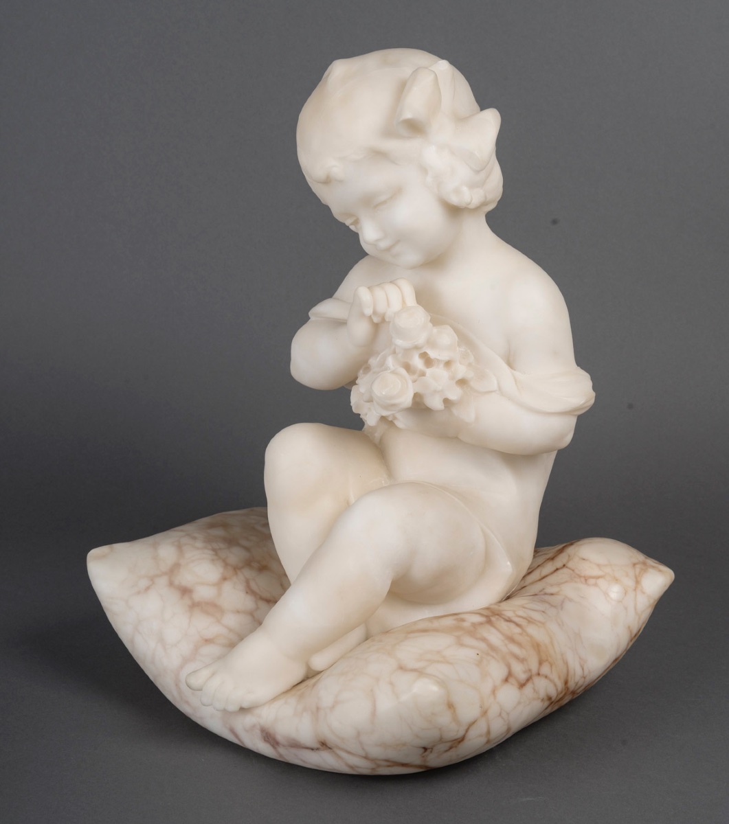An Art Nouveau Sculpture In Marble And Alabaster -photo-2