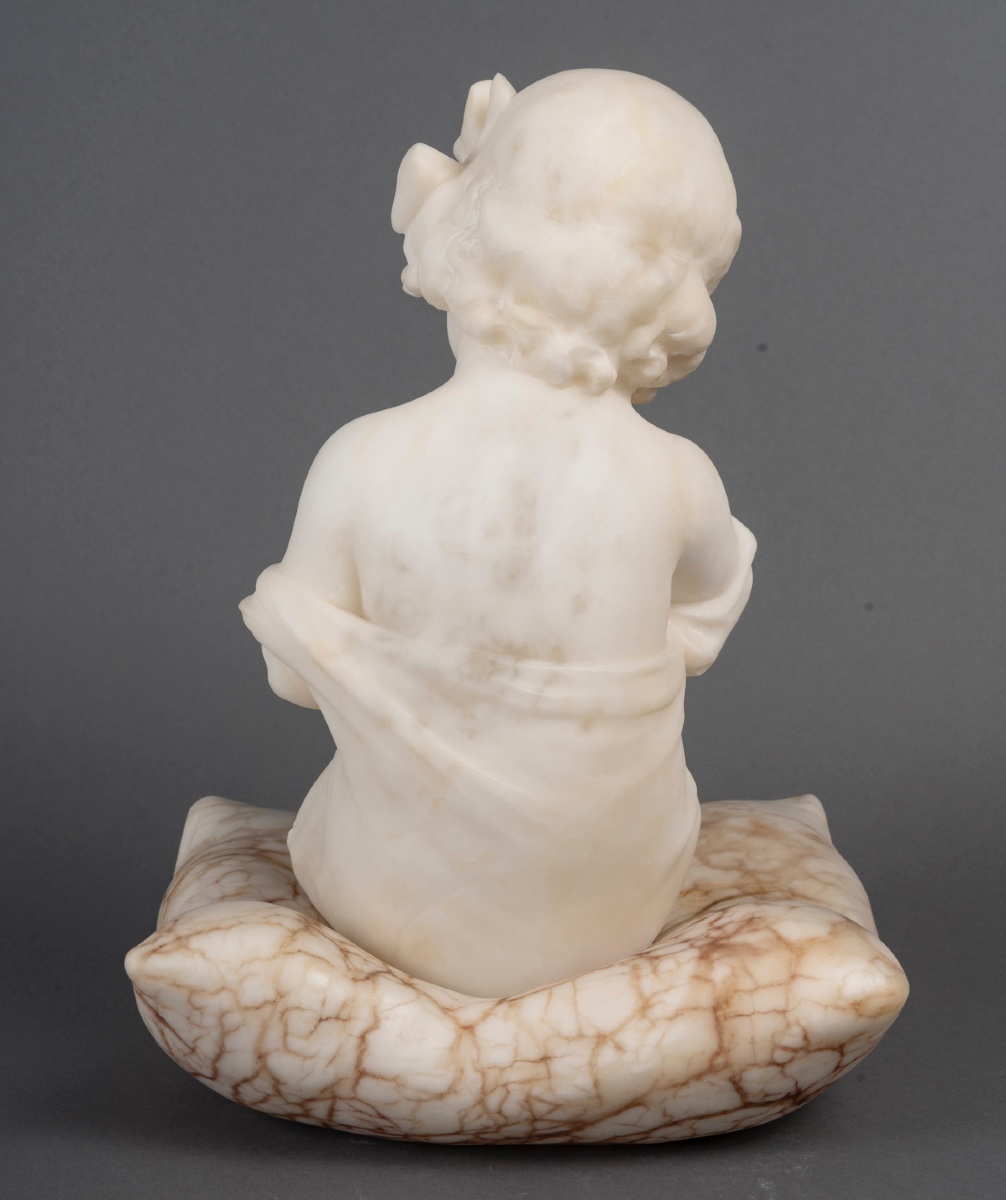 An Art Nouveau Sculpture In Marble And Alabaster -photo-4