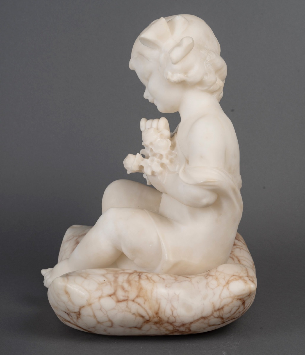 An Art Nouveau Sculpture In Marble And Alabaster -photo-1