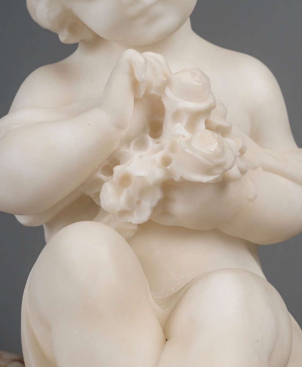 An Art Nouveau Sculpture In Marble And Alabaster -photo-7