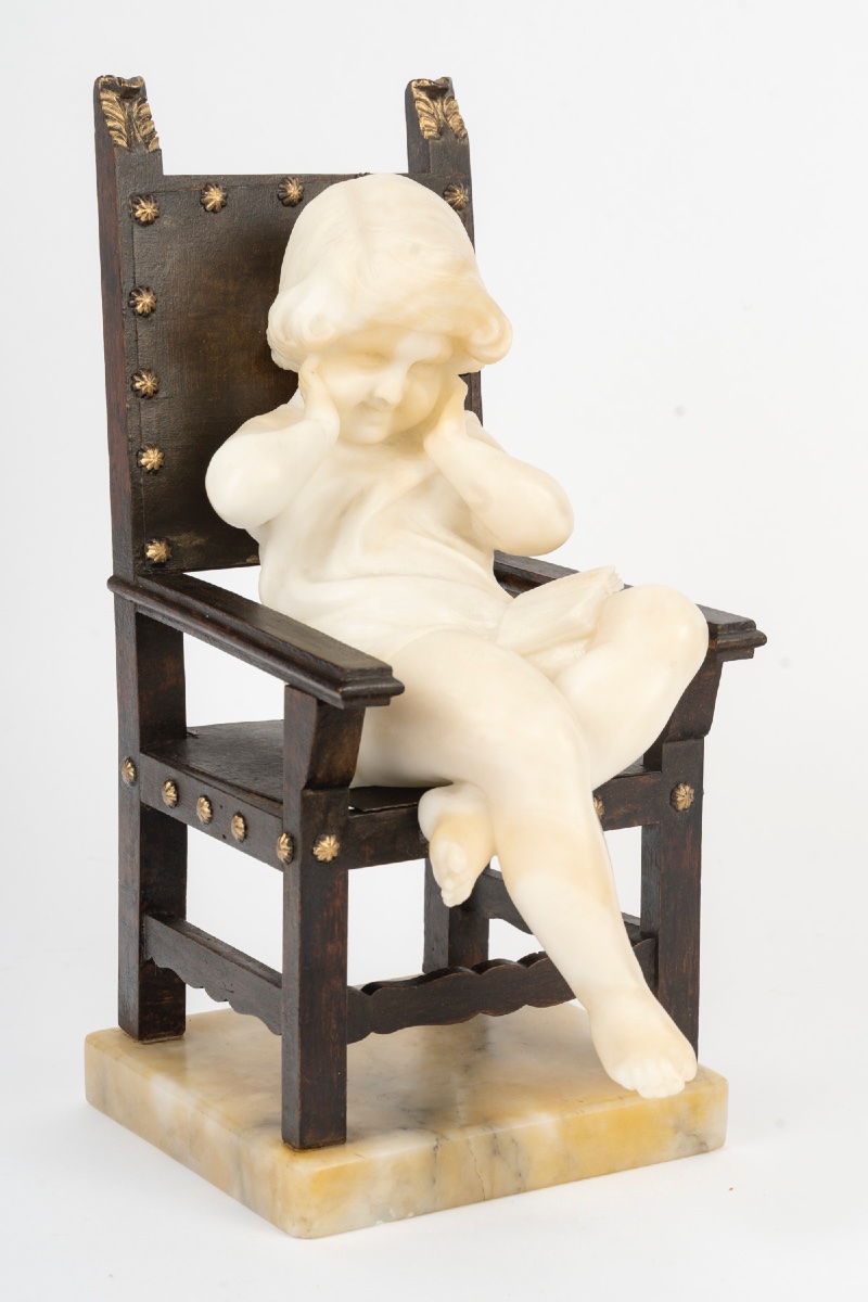 Sculpture en marbre et bronze, époque et style Art Nouveau-photo-2