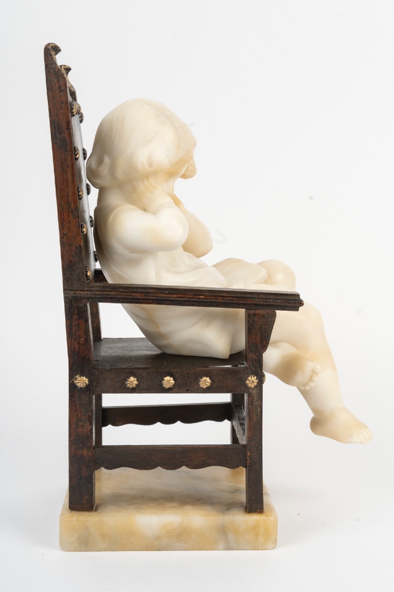 Sculpture en marbre et bronze, époque et style Art Nouveau-photo-4