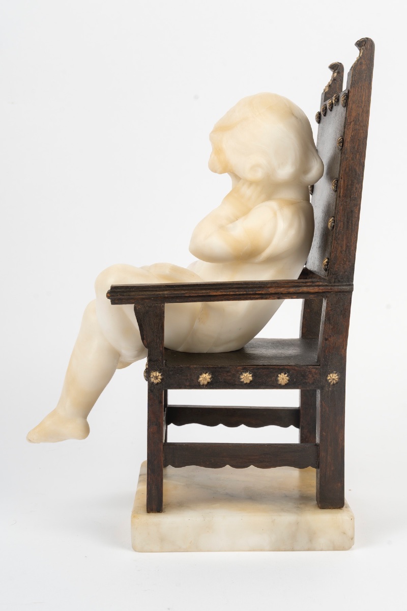 Sculpture en marbre et bronze, époque et style Art Nouveau-photo-6