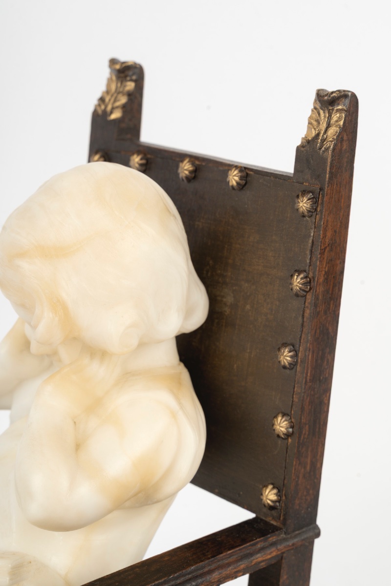 Sculpture en marbre et bronze, époque et style Art Nouveau-photo-7