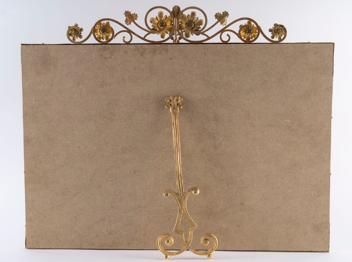 Un cadre photo en bronze et émail fin XIX-photo-4