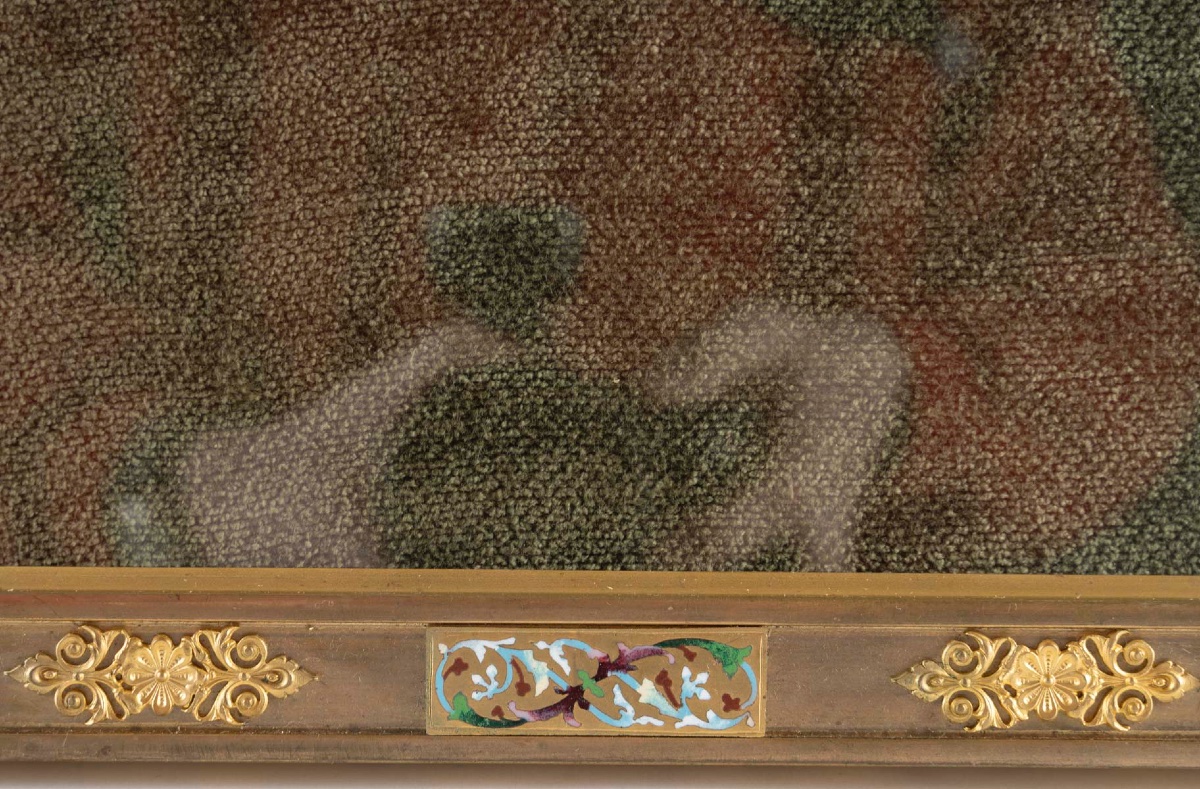 Un cadre photo en bronze et émail fin XIX-photo-5