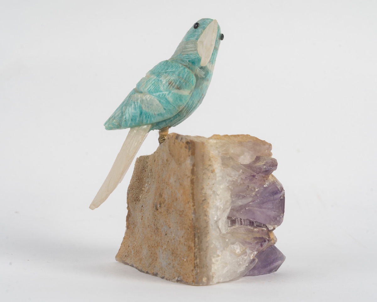Sculpture en pierre précieuse et marbre, XXème siècle -photo-1