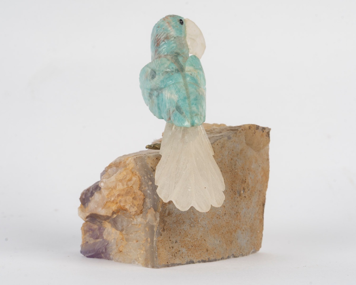 Sculpture en pierre précieuse et marbre, XXème siècle -photo-2