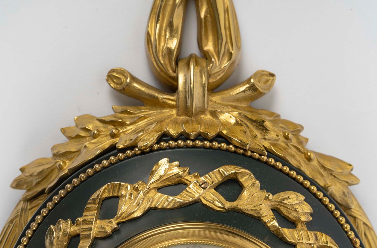 A Pair Of Ormolu Wall Sconces And A Barometer, Late 19th Century-photo-7