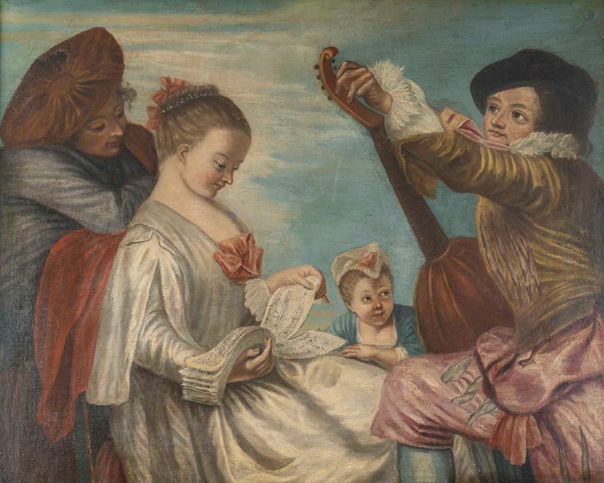 École du XIXe siècle, dans le goût de Jean-Antoine Watteau (1684–1721)  Le Concert-photo-2