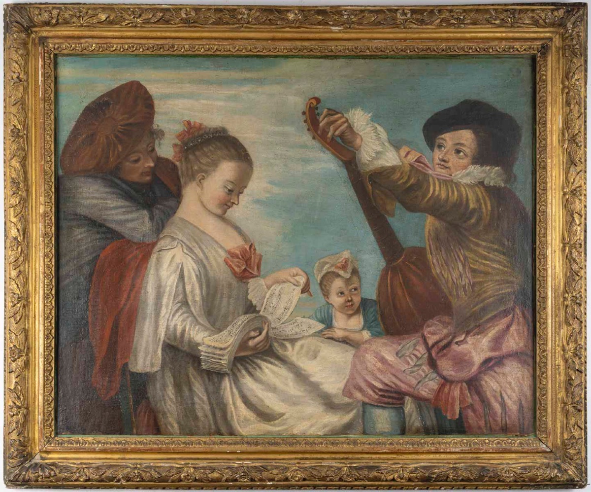 École du XIXe siècle, dans le goût de Jean-Antoine Watteau (1684–1721)  Le Concert-photo-1