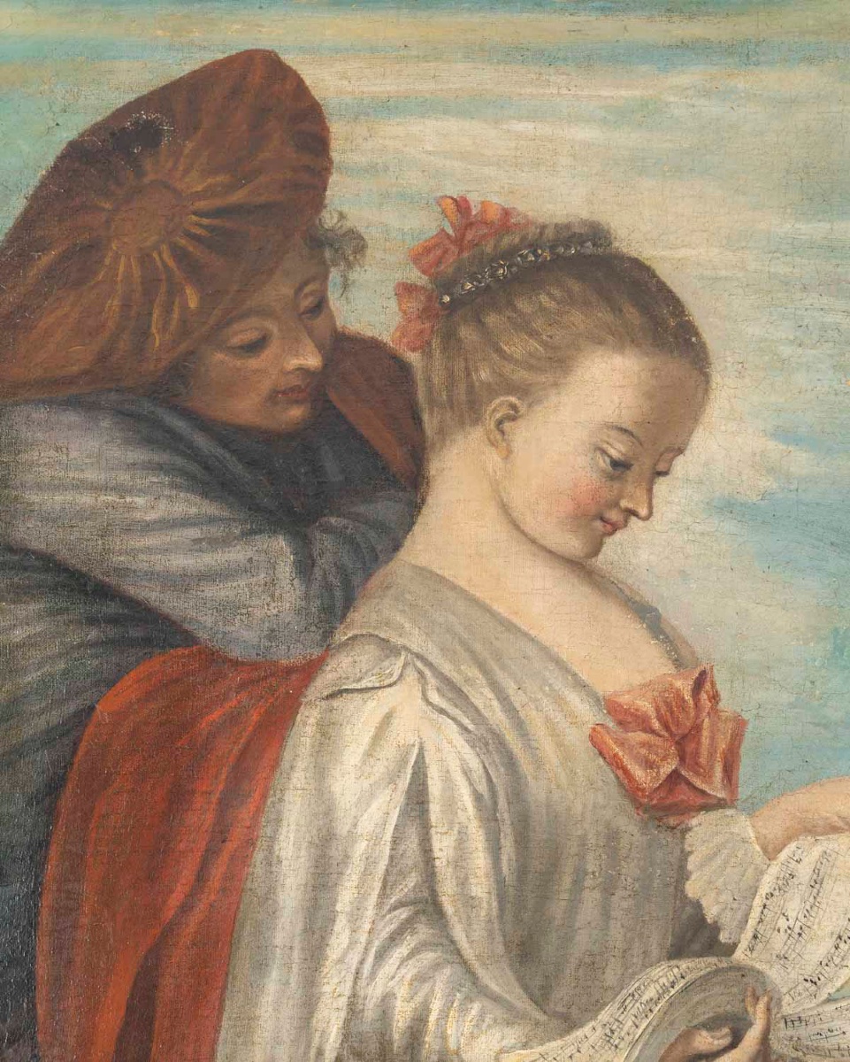 École du XIXe siècle, dans le goût de Jean-Antoine Watteau (1684–1721)  Le Concert-photo-3