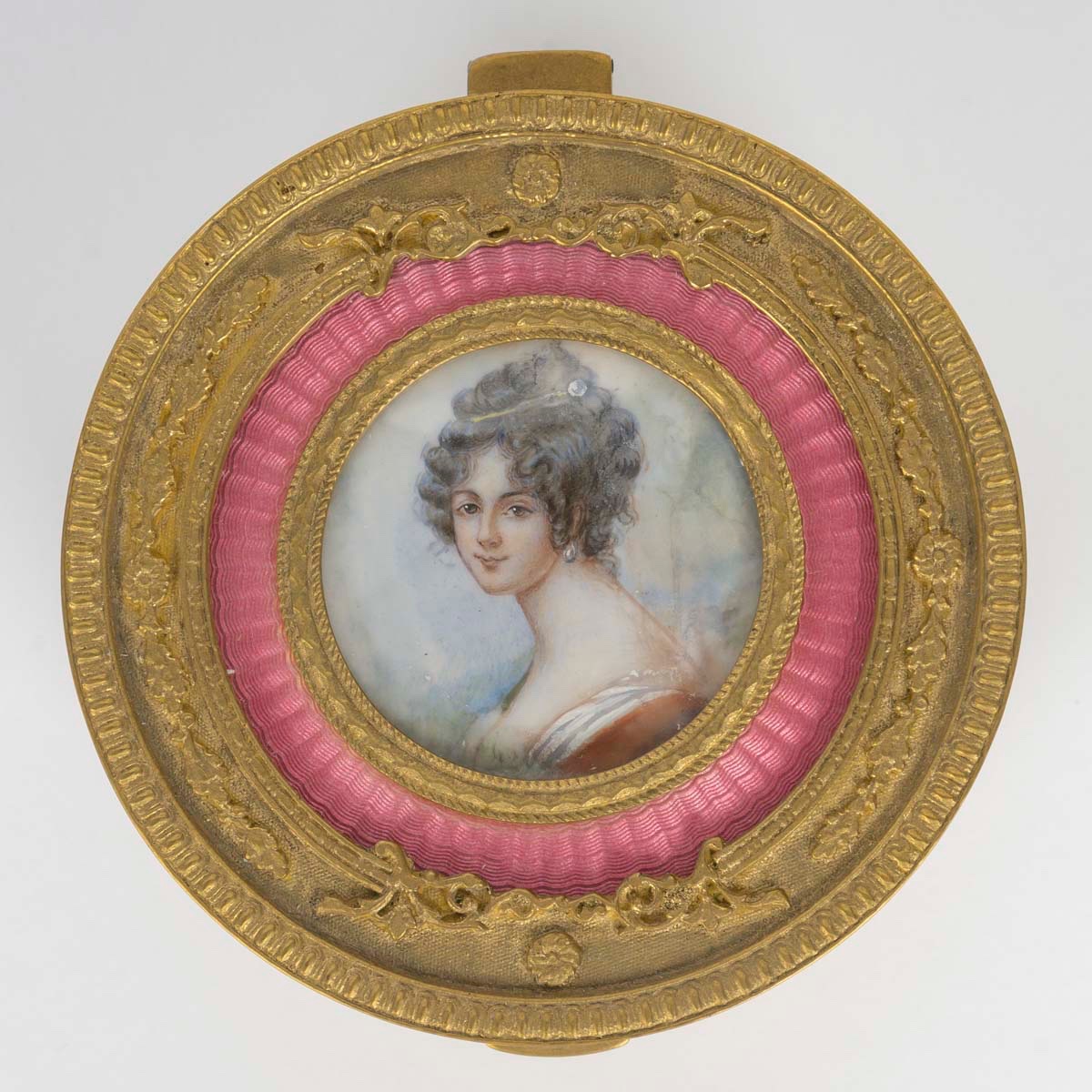 A Gilt Bronze And Pink Enamel Jewelry Box, XIXth Century-photo-4