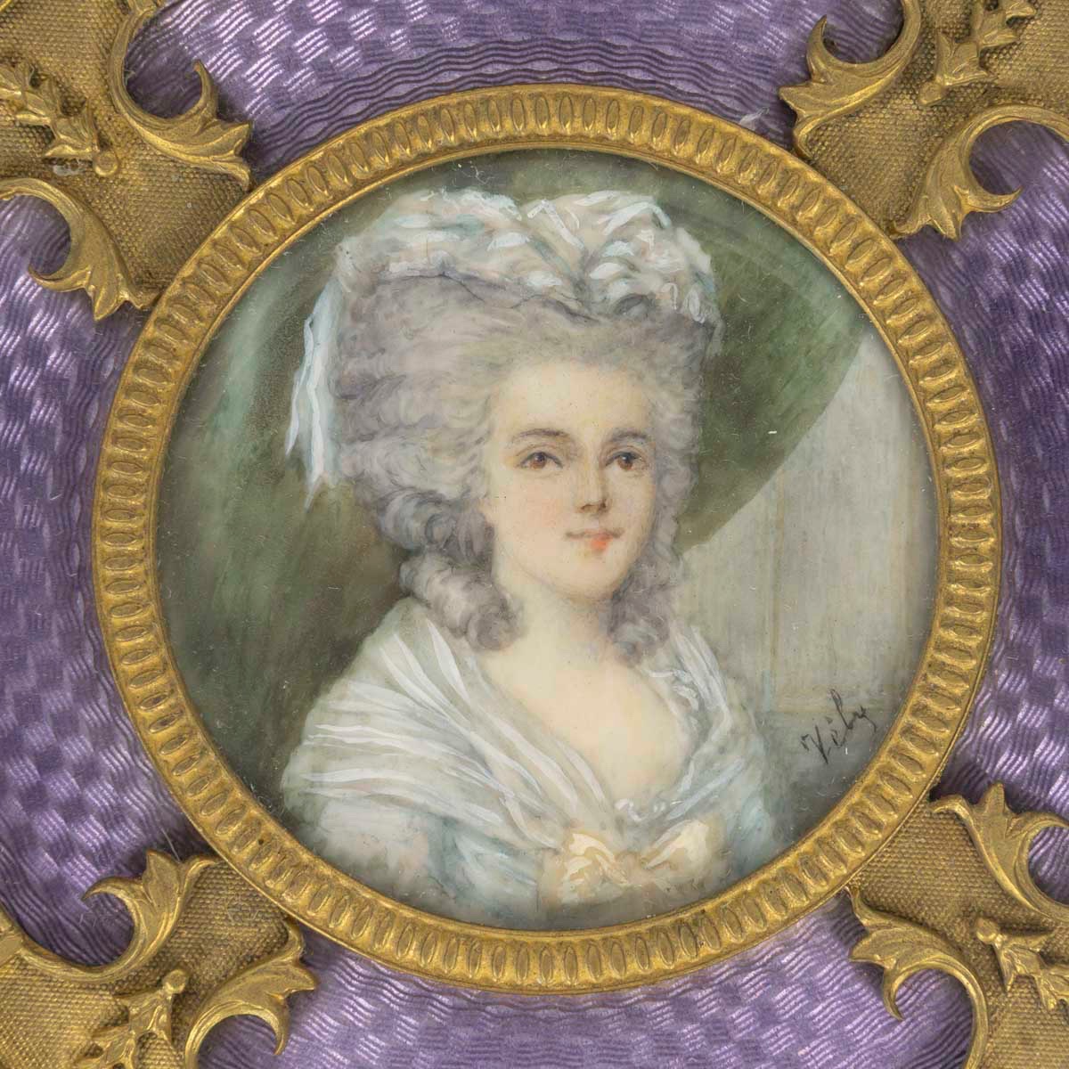 Un coffret à bijoux en bronze doré et émail violet, époque XIXème siècle-photo-5