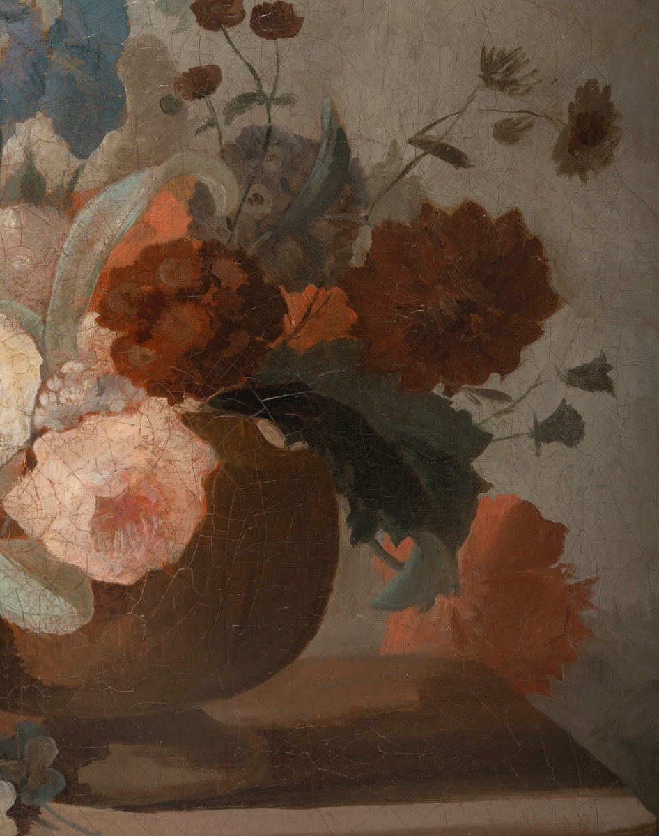 Nature morte aux fleurs – Huile sur toile, École française du XIXᵉ siècle-photo-5