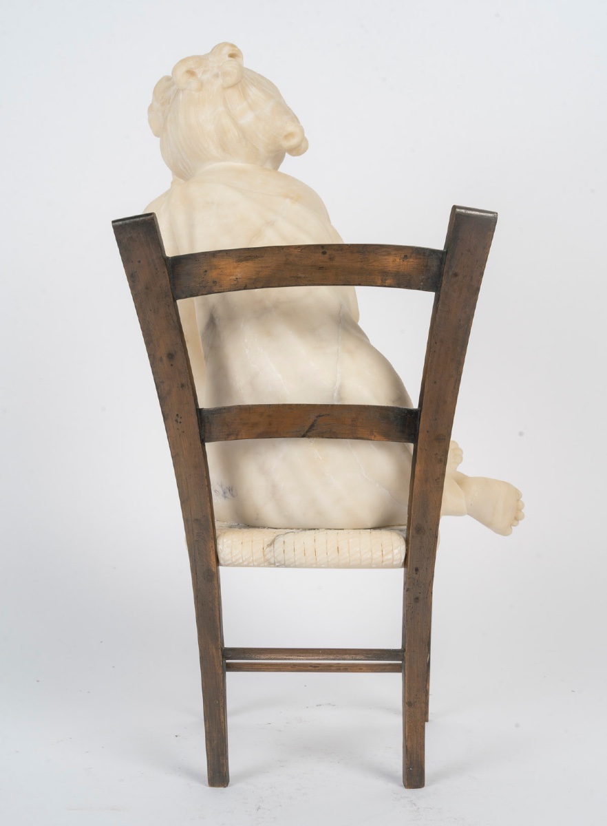 Art Nouveau Sculpture In Alabaster And Bronze - Italian Work, Early XXᵉ Century-photo-6