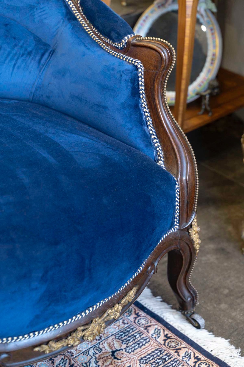 Napoleon III Salon Furniture In Solid Mahogany And Gilded Bronze-photo-6