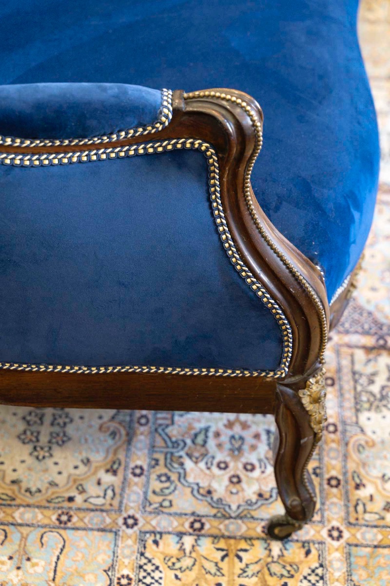 Napoleon III Salon Furniture In Solid Mahogany And Gilded Bronze-photo-7