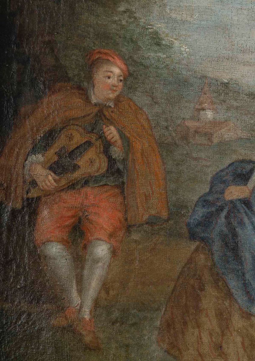 Huile sur toile – Scène galante dans l’esprit de Pater, XVIIIᵉ siècle-photo-1