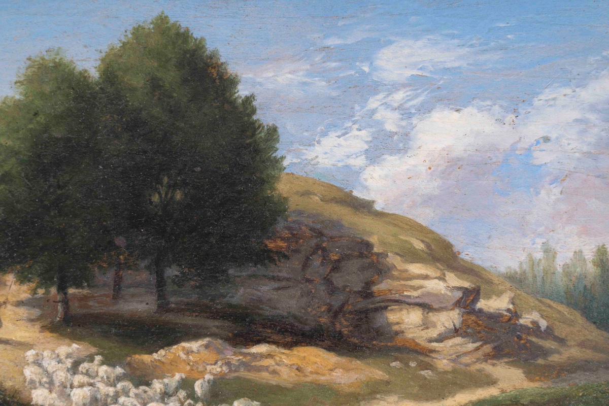 19th-century School  Pair Of Landscapes, Oil On Panel-photo-4