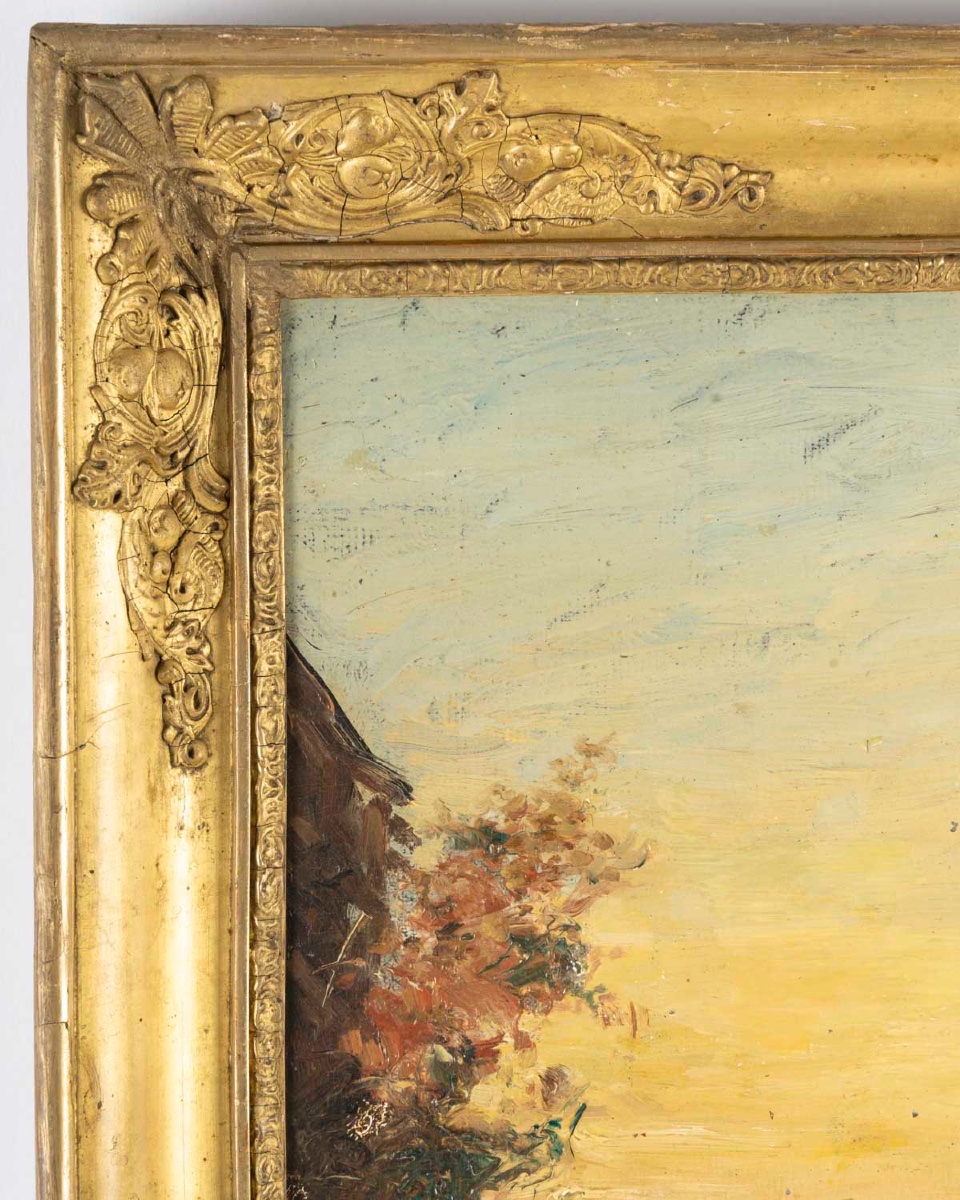Oil On Canvas Depicting A View Of The Bosphorus  Late 19th -photo-2
