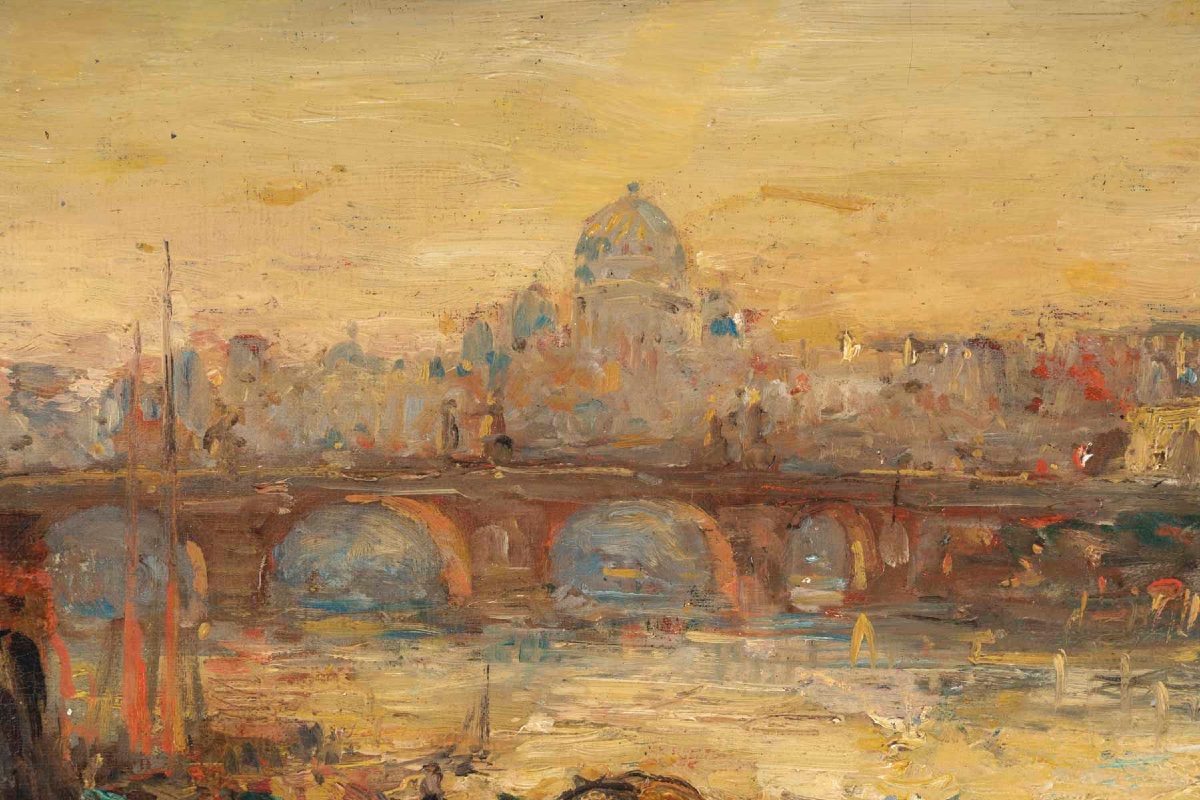 Oil On Canvas Depicting A View Of The Bosphorus  Late 19th -photo-3