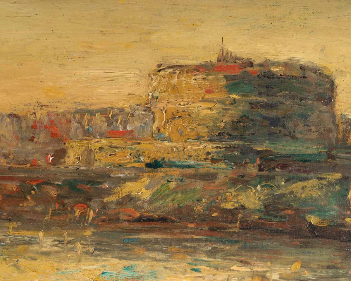 Oil On Canvas Depicting A View Of The Bosphorus  Late 19th -photo-4