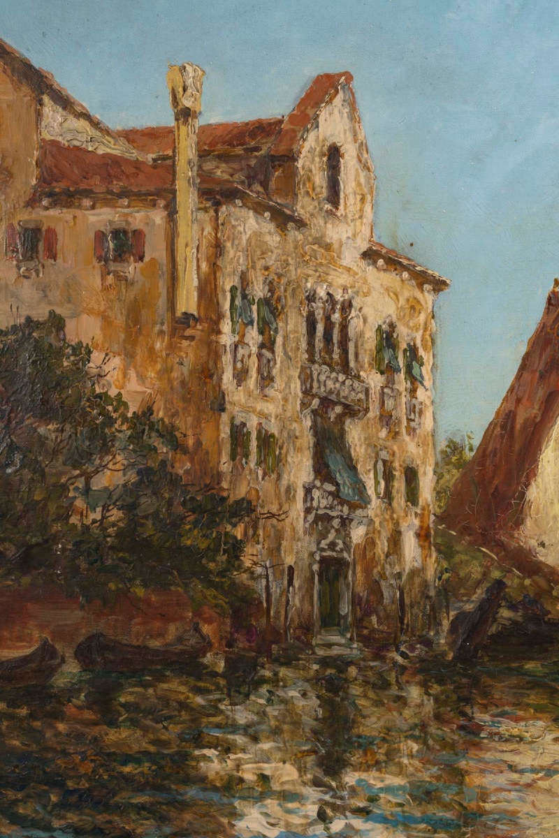 View Of Venice – By Cousin (french Painter), 19th Century-photo-4