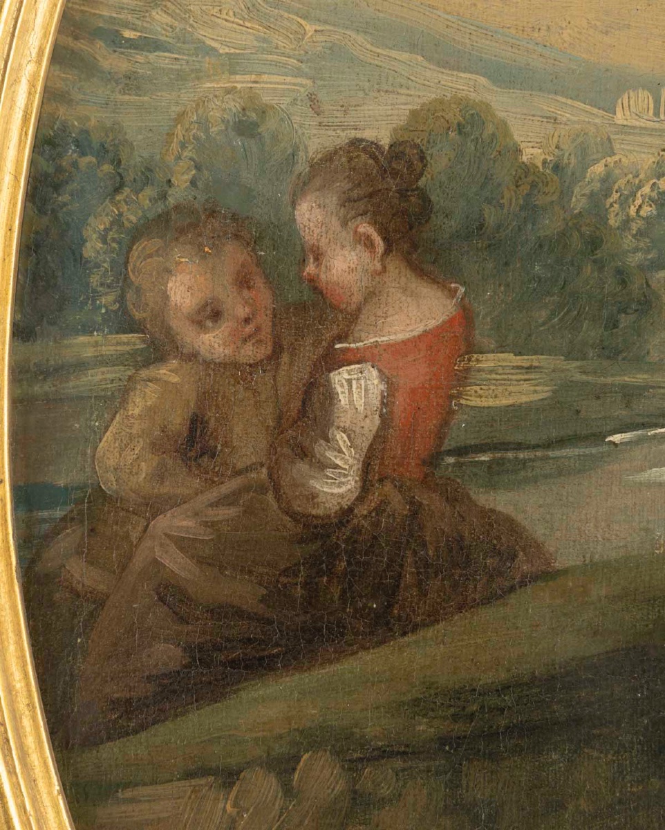 École française du XVIIIᵉ siècle  Dans le goût d'Antoine Watteau (1684-1721)-photo-1