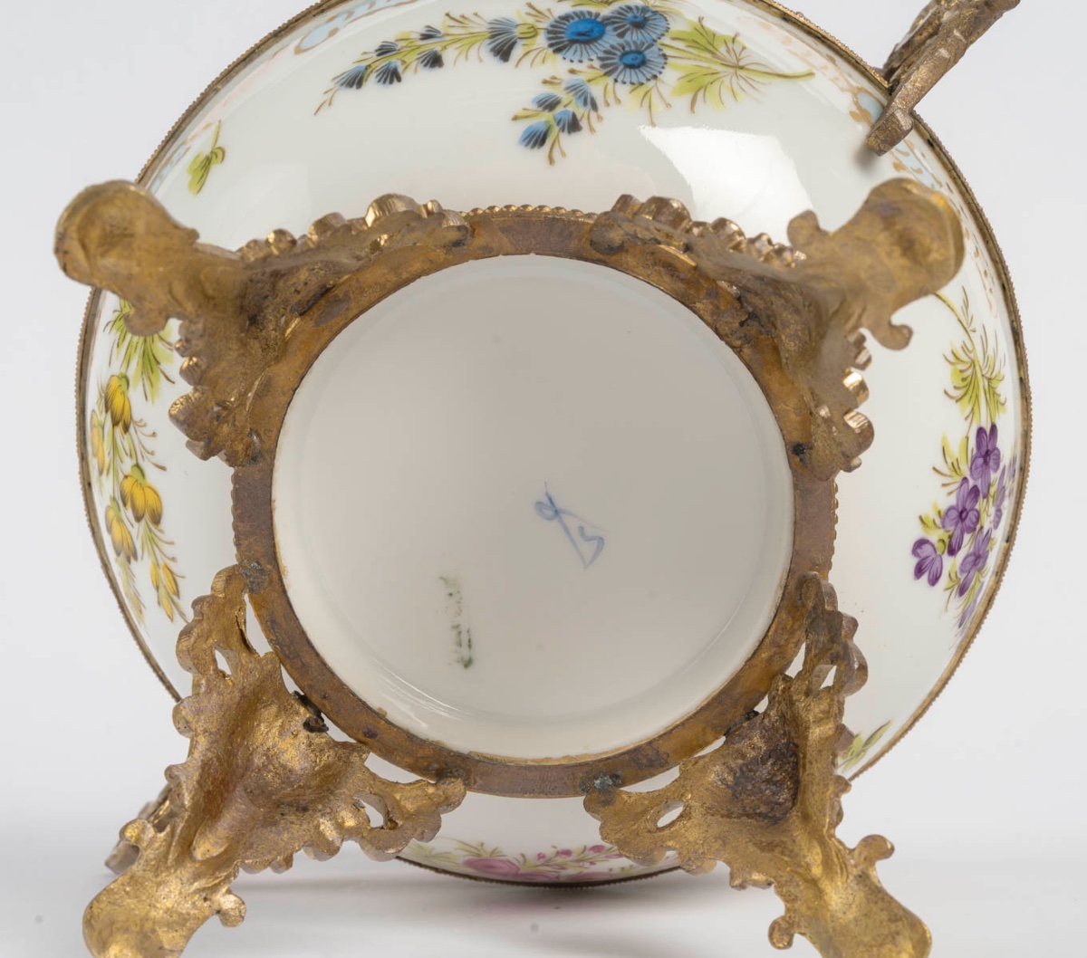 White Porcelain And Gilded Bronze Candy Dish, Late 19th Century-photo-4