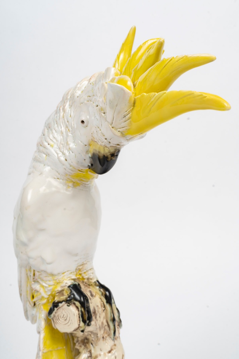 Sculpture de cacatoès en céramique polychrome  Carrieri – milieu du XXᵉ -photo-2