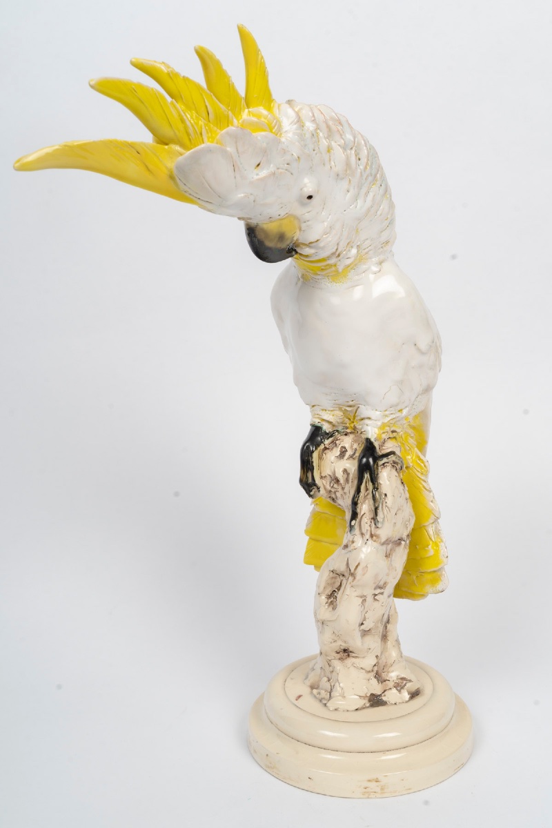 Sculpture de cacatoès en céramique polychrome  Carrieri – milieu du XXᵉ -photo-3
