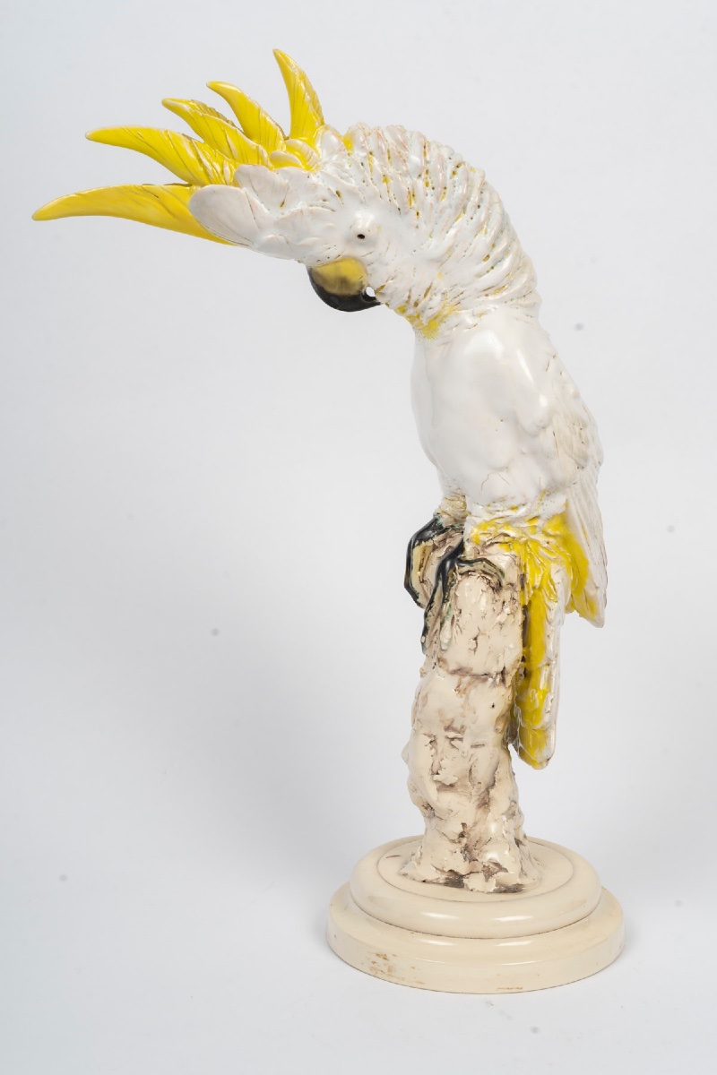 Sculpture de cacatoès en céramique polychrome  Carrieri – milieu du XXᵉ -photo-7