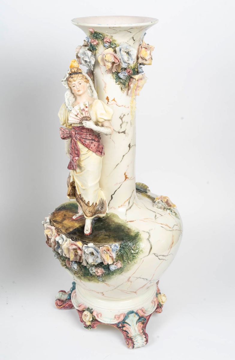 Pair Of Polychrome Porcelain Vases – Late 19th Century-photo-8
