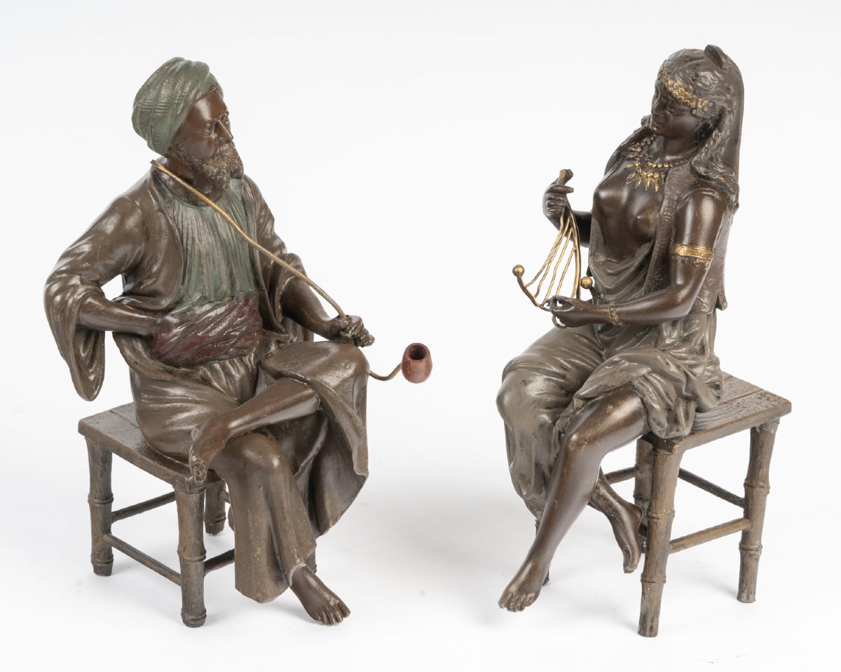 Paire de sculptures orientalistes dans le goût de Louis Hottot – Fin du XIXᵉ siècle-photo-4