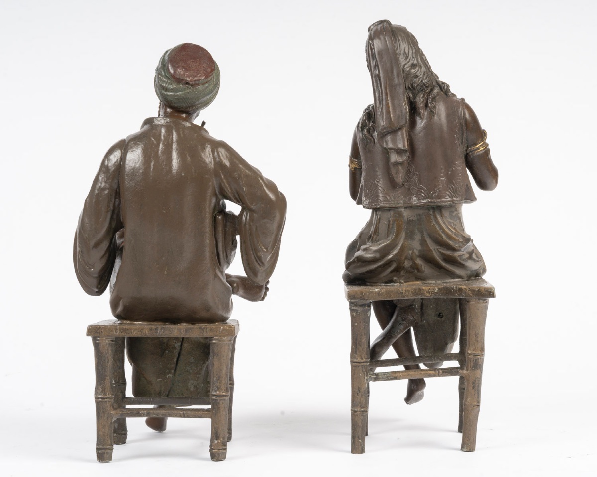 Paire de sculptures orientalistes dans le goût de Louis Hottot – Fin du XIXᵉ siècle-photo-3