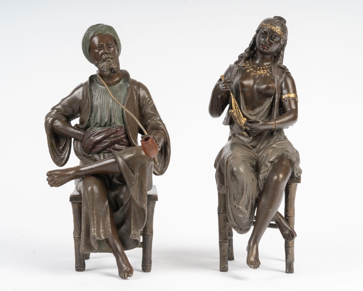 Paire de sculptures orientalistes dans le goût de Louis Hottot – Fin du XIXᵉ siècle