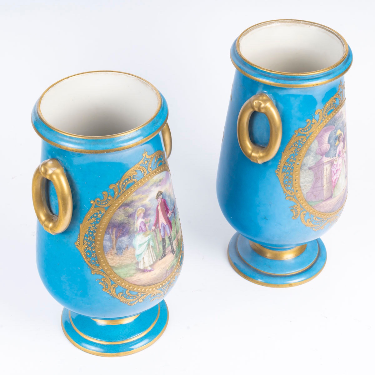 Pair Of Porcelain Urns In The Sèvres Style – Late 19th Century-photo-4
