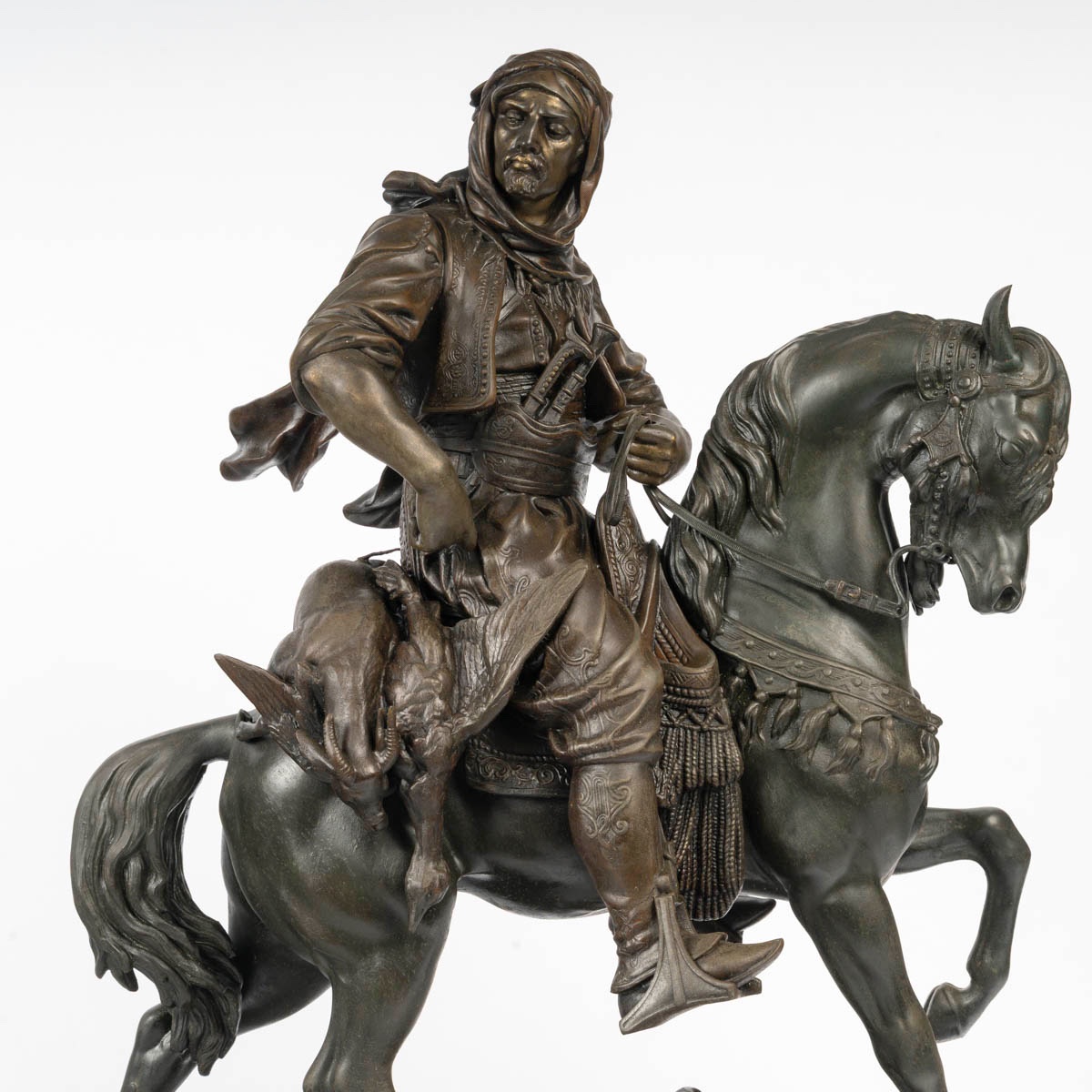 émile Guillemin And Alfred Barye – Arab Horseman. Late 19th–early 20th Century.-photo-2