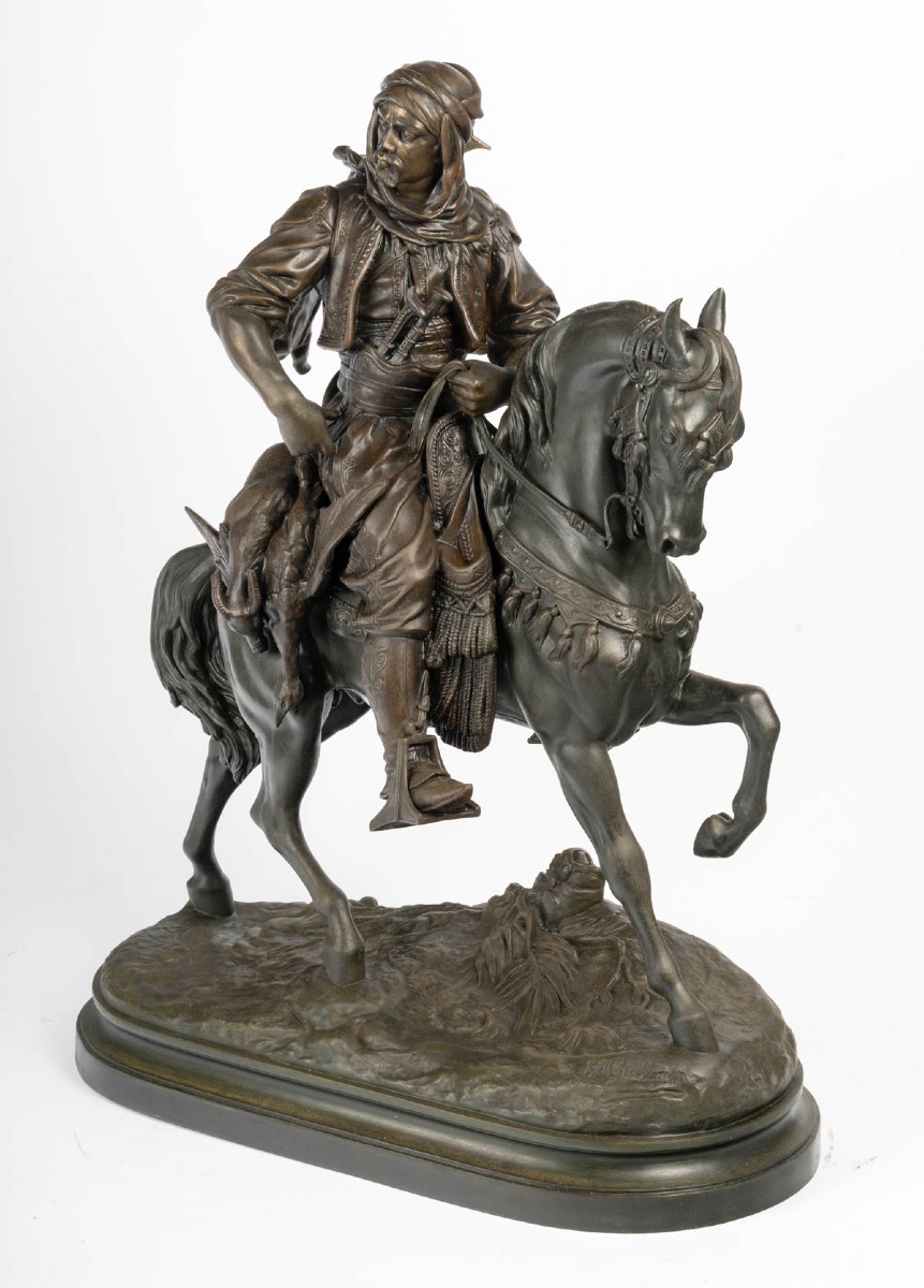 émile Guillemin And Alfred Barye – Arab Horseman. Late 19th–early 20th Century.-photo-4