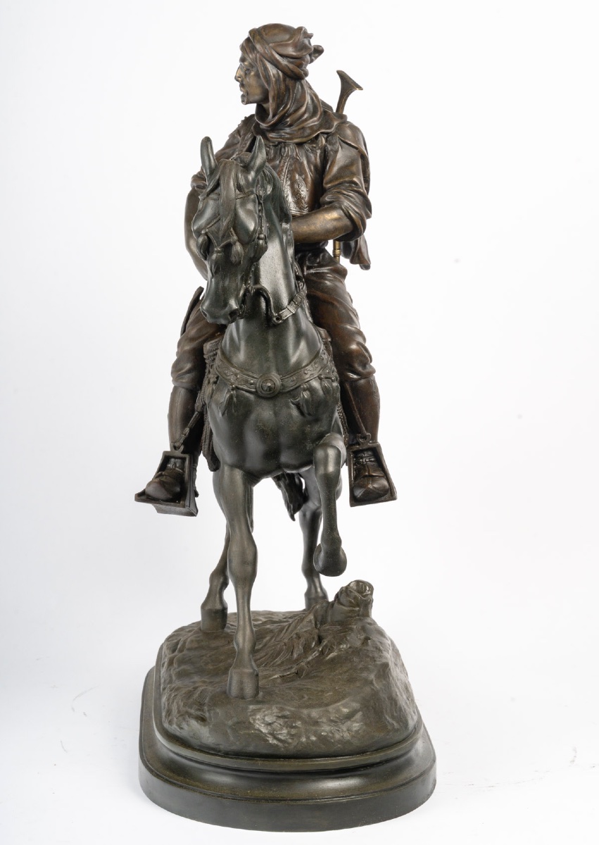 émile Guillemin And Alfred Barye – Arab Horseman. Late 19th–early 20th Century.-photo-3