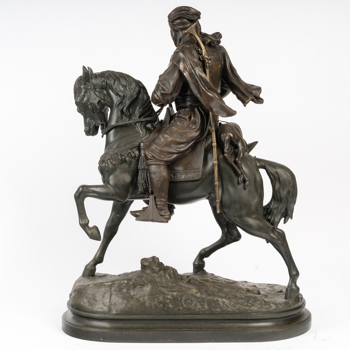 émile Guillemin And Alfred Barye – Arab Horseman. Late 19th–early 20th Century.-photo-4