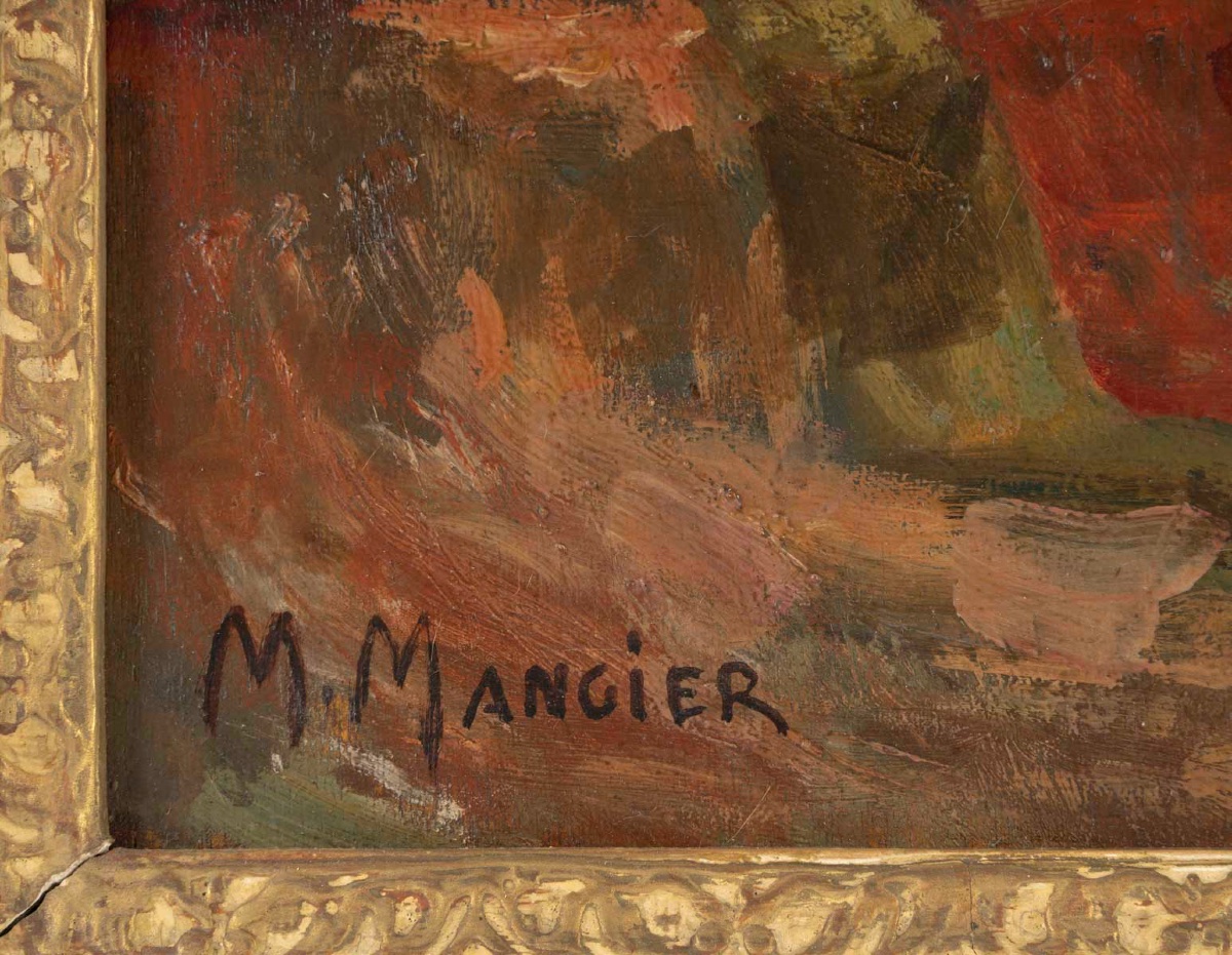 Marius Mangier – Nature morte au vase fleuri – Vers 1900-1920-photo-3