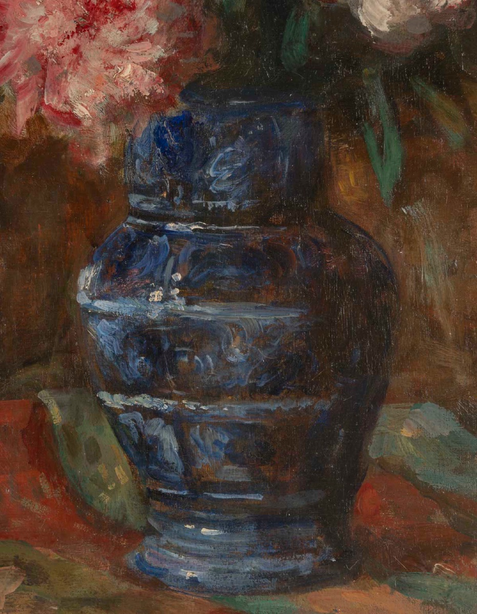 Marius Mangier – Nature morte au vase fleuri – Vers 1900-1920-photo-4