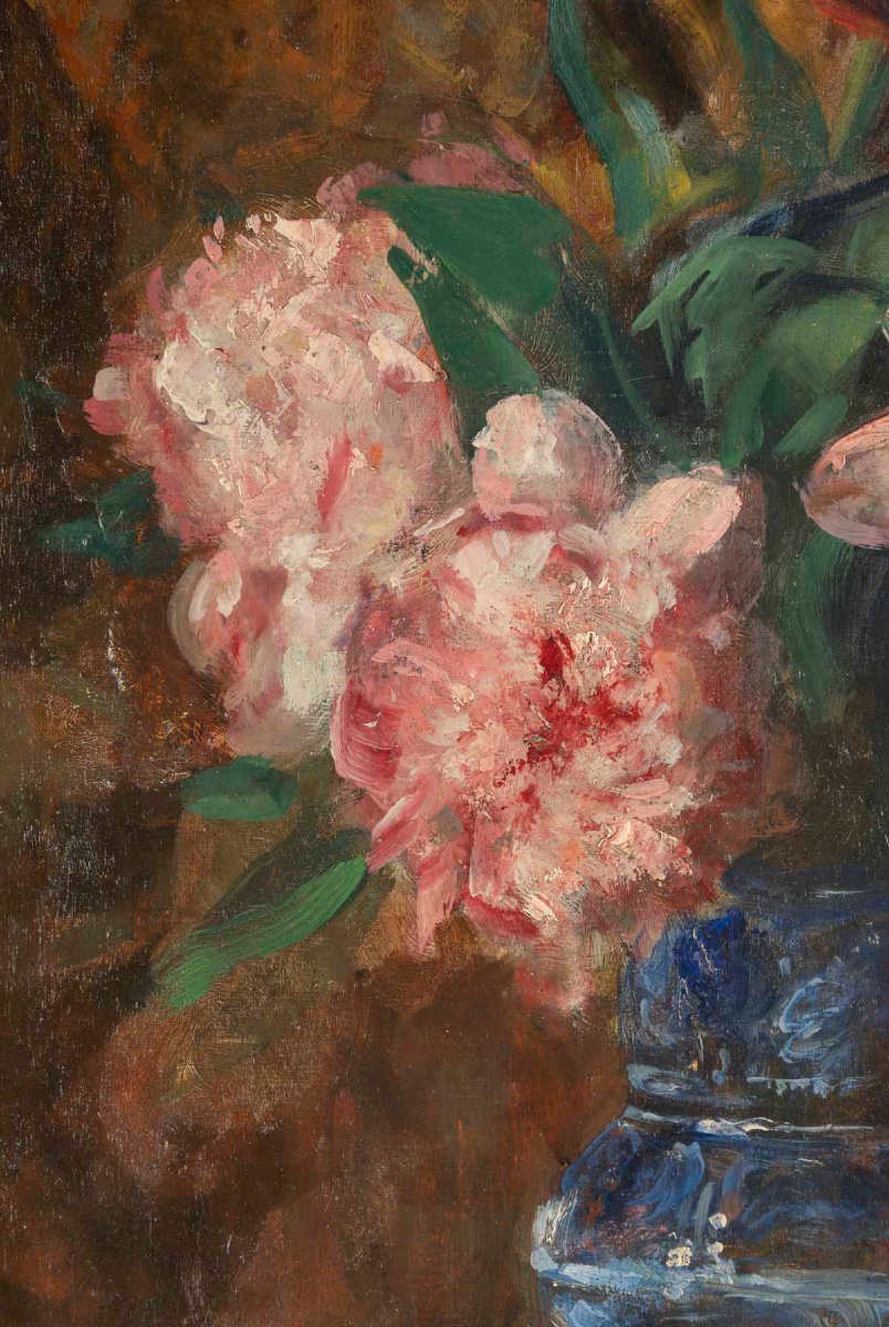 Marius Mangier – Nature morte au vase fleuri – Vers 1900-1920-photo-1