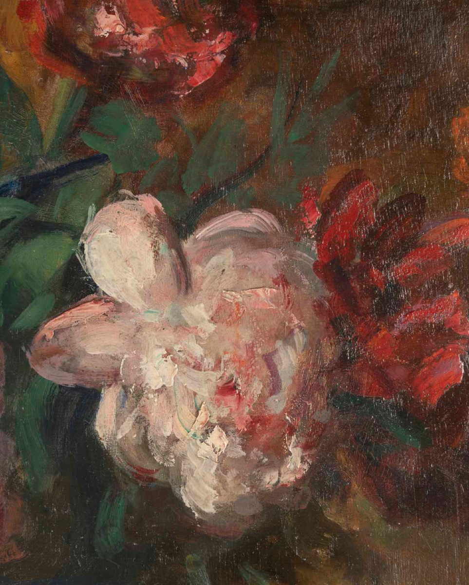 Marius Mangier – Nature morte au vase fleuri – Vers 1900-1920-photo-2